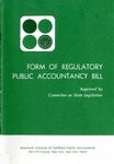 Form of Regulatory Public Accountancy Bill by American Institute of Certified Public Accountants. Committee on State Legislation