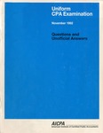 Uniform CPA examination. Questions and unofficial answers, 1992 November