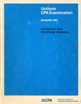 Uniform CPA examination. Questions and unofficial answers, 1985 November