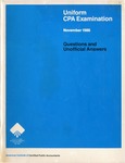Uniform CPA examination. Questions and unofficial answers, 1986 November