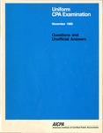 Uniform CPA examination. Questions and unofficial answers, 1989 November