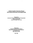 Critical Incident Interviews Report by Professional Examination Service. Department of Research and Development and American Institute of Certified Public Accountants. Board of Examiners