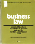 Uniform CPA Examination/May 1980-November 1984 -- Business Law, Selected Questions and Unofficial Answers Indexed to Content Specification Outline by James D. Blum and Mark S. Goldstein