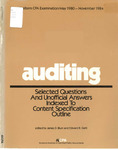 Uniform CPA Examination/May 1980-November 1984, Auditing: Selected Questions and Unofficial Answers Indexed to Content Specification Outline by James D. Blum and Edward R. Gehl
