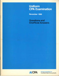 Uniform CPA Examination, November 1980, Questions and Unofficial Answers