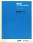 Uniform CPA Examination, November 1982, Questions and Unofficial Answers