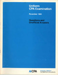 Uniform CPA Examination, November 1983, Questions and Unofficial Answers