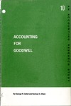 Accounting for goodwill; Accounting research study no. 10