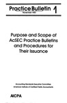 Purpose and scope of AcSEC practice bulletins and procedures for their issuance; Practice bulletin, 01