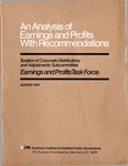 Analysis of earnings and profits with recommendations by American Institute of Certified Public Accountants. Earnings and Profits Task Force