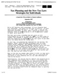 Tax planning and the new tax law: Strategies for individuals: A Speech for CPAs to deliver to general audiences by American Institute of Certified Public Accountants. Communications Team