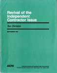Revival of the independent contractor issue by American Institute of Certified Public Accountants. Tax Division;