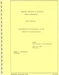 Consideration of elimination of the "subject to" qualification: public meeting - June 30, 1982 (part 1) by American Institute of Certified Public Accountants. Auditing Standards Board