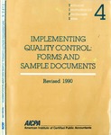 Implementing quality control : forms and sample documents, Revised 1990; Technical information for practitioners series, 4 by Linda J. Huntley