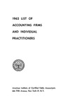 1962 List of Accounting Firms and Individual Practitioners