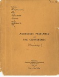 Conference on Municipal Accounting and Finance of the American Institute of Accountants, Chicago: March 28 and 29, 1938: Addresses Presented at the Conference by American Institute of Accountants