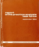 Report of the Practice Analysis Task Force, September 1983