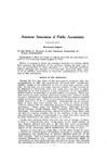 Secretary's Report by American Association of Public Accountants and A. P. Richardson