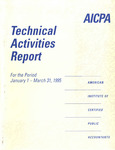 Technical Activities Report, for the Period January 1 - March 31, 1995 by American Institute of Certified Public Accountants (AICPA)
