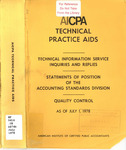 AICPA Technical Practice Aids, as of July 1, 1978 by American Institute of Certified Public Accountants (AICPA)