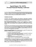 Special Report: The AICPA Personal Financial Planning Conference by John Aaron