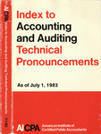 Index to accounting and auditing technical pronouncements, as of July 1, 1983