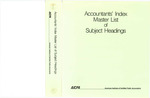 Accountants' Index. Master List of Subject Headings by American Institute of Certified Public Accountants (AICPA)