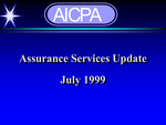 Assurance Services: Update, July 1999 by American Institute of Certified Public Accountants (AICPA)