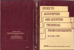 Index to accounting and auditing technical pronouncements, as of July 1, 1987