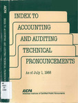 Index to Accounting and Auditing Technical Pronouncements as of July 1, 1988