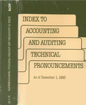 Index to Accounting and Auditing Technical Pronouncements, as of December 1, 1993 by Lois Wolfteich, Barbara Capek, Nadine Cunningham, and Andrew Mrakovcic