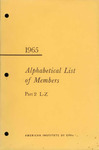 Alphabetical List of Members, 1965, Part 2, L-Z by American Institute of Certified Public Accountants (AICPA)