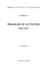 Program of Activities, 1936-1937.