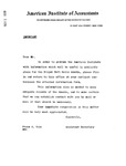 Letter from Frank A. Gale, Assistant Secretary, AIA, to Members, re: Elijah Watt Sells Awards Biographical Information Form. by Frank A. Gale
