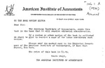 Note From AIA to Book Review Editors, re: Book Sent for Editorial Consideration and Request for Copy of Any Issue In Which the Editor Places a Review. by American Institute of Accountants