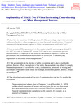 Applicability of SSARS no. 1 when performing controllership or other management services. by American Institute of Certified Public Accountants (AICPA)