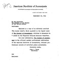Letters from John L. Carey, Secretary, AIA, to The Honorable The Members of the Senate of the United States, to The Honorable The Members of the House of Representatives of the United States, and to Members of the Temporary National Economic Committee, re: Attached Journal of Accountancy Editorial Article, "The Social Audit," from the August, 1941, Issue, Relating to Monograph No. 7, Issued by the Temporary National Economic Committee. by John L. Carey