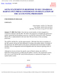 AICPA Statement in Response to SEC Chairman Harvey Pitt Press Conference on regulation of the Accounting Profession