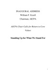 Inaugural Address: Standing up for what we stand for, AICPA Chair Calls for Return to Core Values