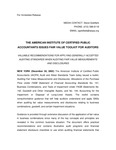 American Institute of Certified Public Accountants Issues Fair Value Toolkit for Auditors