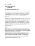 Business Systems Project update.