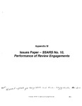 Appendix M: Issues Paper - SSARS No. 10, Performance of Review Engagements by American Institute of Certified Public Accountants (AICPA)