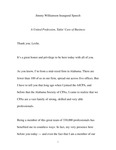 Inaugural speech: a united professional, takin' care of business. by Jimmy Williamson