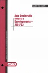 Auto dealership industry developments - 2001/02; Audit risk alerts