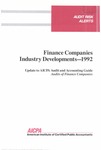 Finance companies industry developments - 1992; Audit risk alerts by American Institute of Certified Public Accountants. Auditing Standards Division
