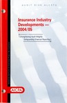 Insurance industry developments - 2004/05; Audit risk alerts by American Institute of Certified Public Accountants