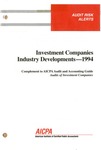 Investment companies industry developments, 1994; Audit risk alerts by American Institute of Certified Public Accountants. Auditing Standards Division