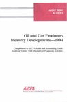 Oil and gas producers industry developments - 1994; Audit risk alerts by American Institute of Certified Public Accountants. Auditing Standards Division