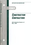 Construction contractors with conforming changes as of May 1, 2000; Audit and accounting guide: