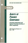 Audits of finance companies (including independent and captive financing activities of other companies) with conforming changes as of May 1, 1998; Audit and accounting guide: by American Institute of Certified Public Accountants. Finance Companies Guide Special Committee